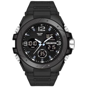 Carlington Endurance Series Analog-Digital Sports Watches for Men and Boys with Alarm, Stopwatch, Backlit Display, Dualtime, Silicone Rubber Strap, Water & Shock Resiatant - CT_9105